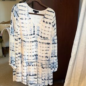 Sanctuary Blue and White Tie-Dye Dress